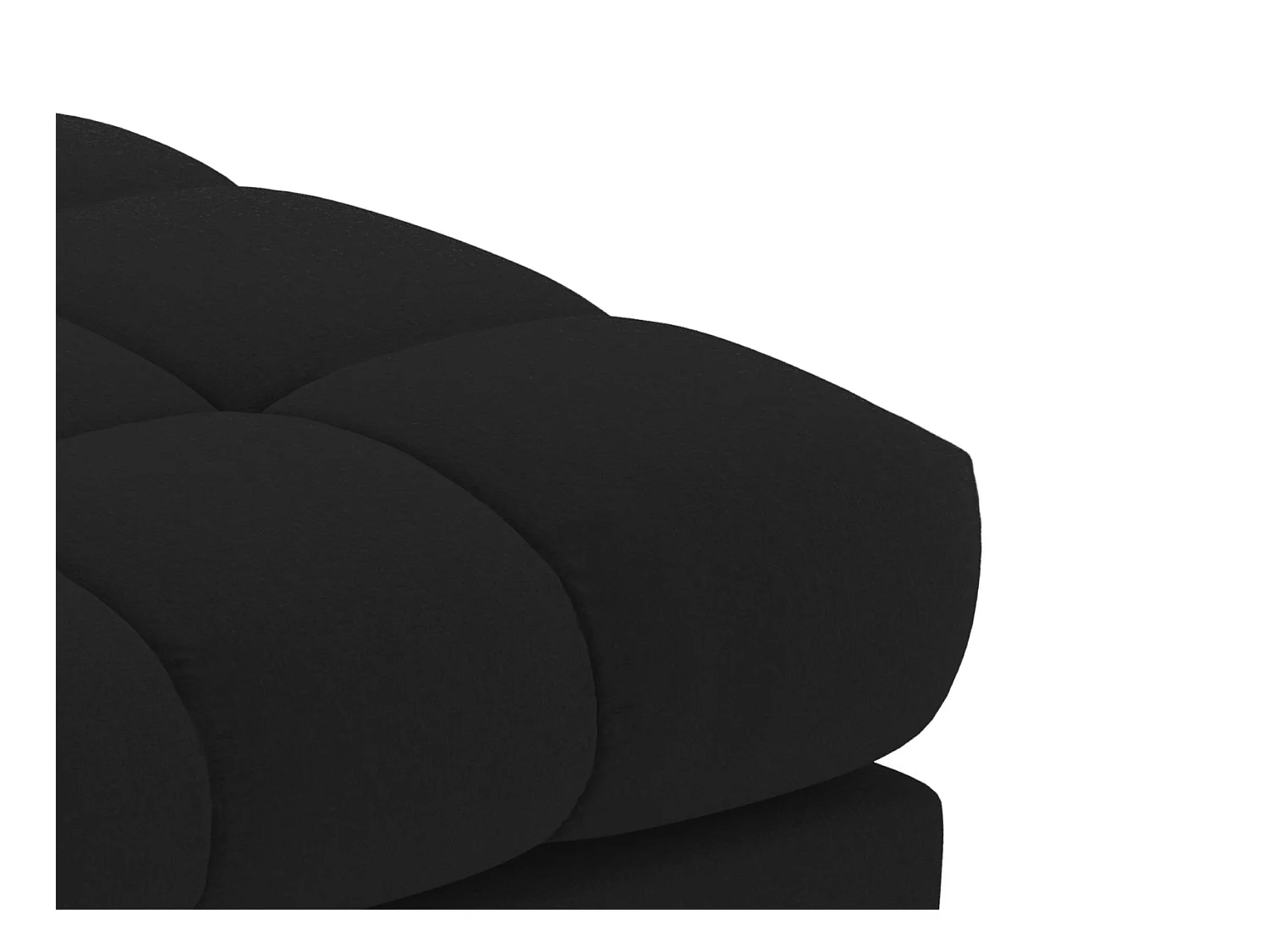 Cosmopolitan Design - Puf, "Bali" tkanina strukturalna, czarny - 60x60x41cm