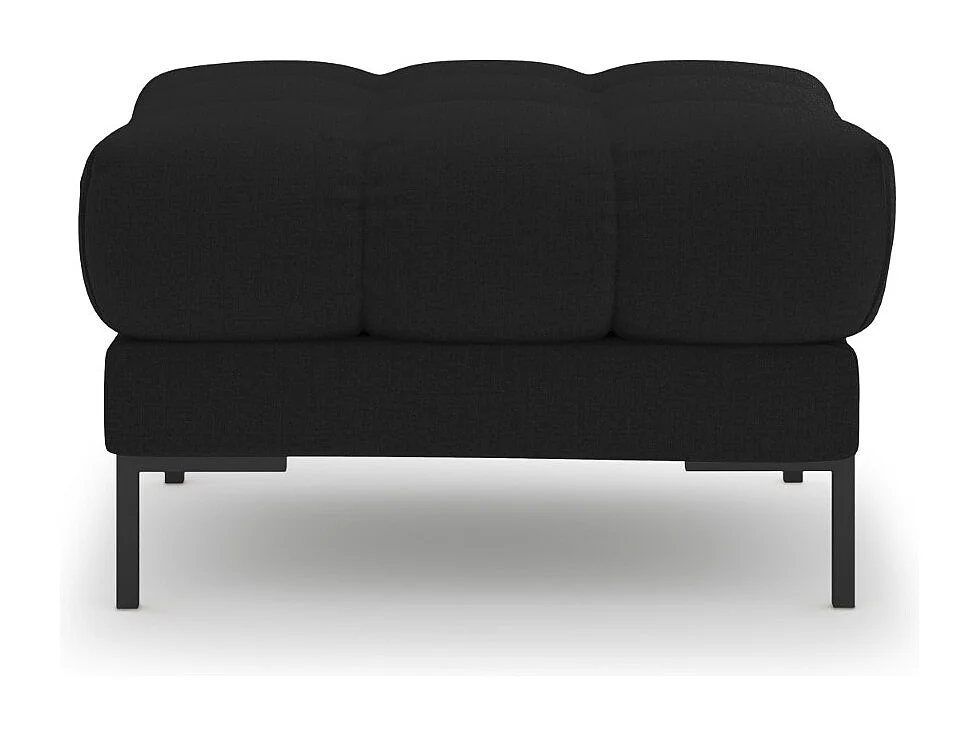 Cosmopolitan Design - Poef "Bali" Structurele stof, Zwart - 60x60x41cm