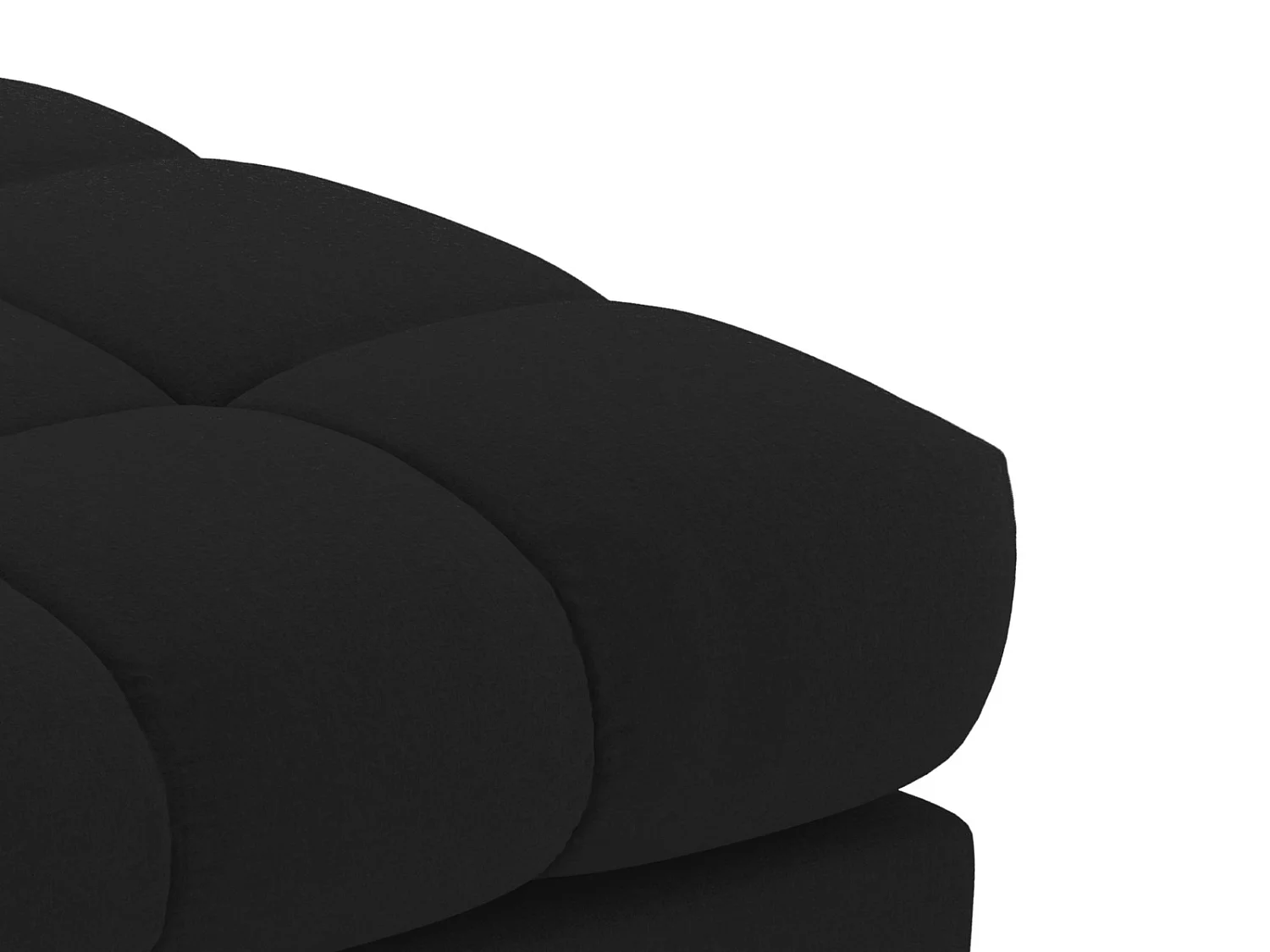 Cosmopolitan Design - Pufe "Bali" em tecido estrutural preto - 60x60x41cm