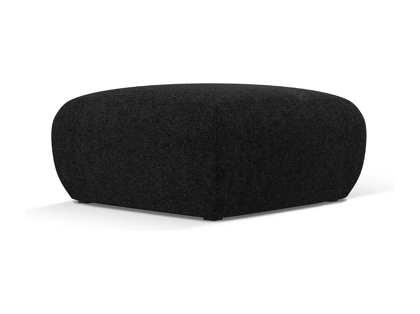 Cosmopolitan Design - Puf "Nolio" de tejido chenilla negro - 75x75x36cm