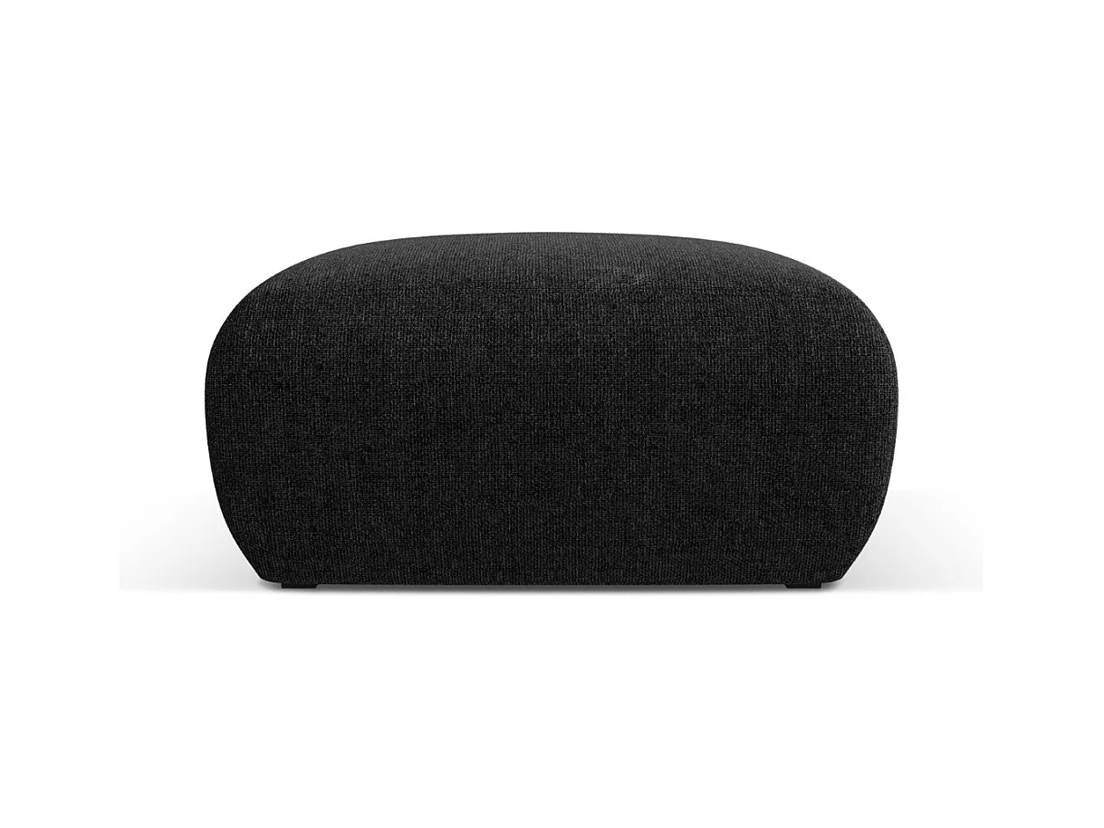 Cosmopolitan Design - Pouf "Nolio" en chenille noir - 75x75x36cm