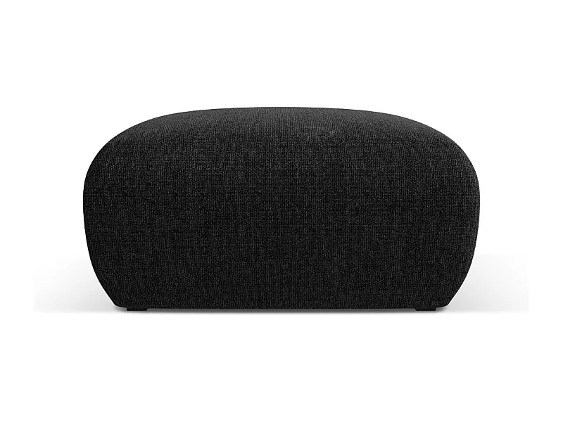 Cosmopolitan Design - Pufe "Nolio" em tecido chenille preto - 75x75x36cm