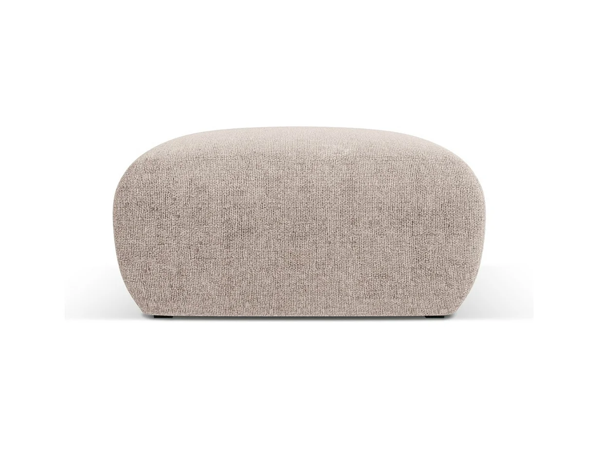 Cosmopolitan Design - Pouf "Nolio" en chenille beige - 75x75x36cm