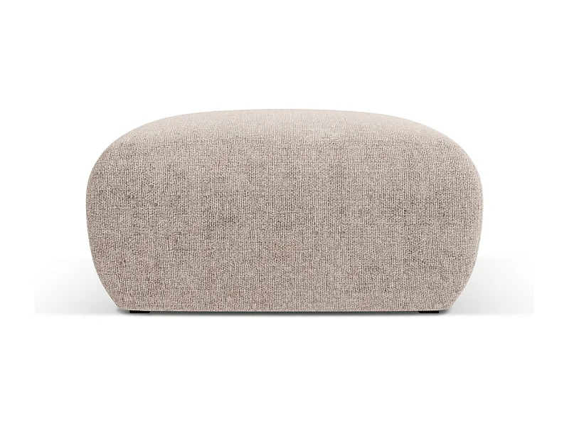 Cosmopolitan Design - Pouf "Nolio" en chenille beige - 75x75x36cm