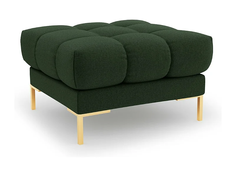 Cosmopolitan Design - Pouf "Bali" aus strukturiertem Stoff dunkelgrün - 60x60x41cm