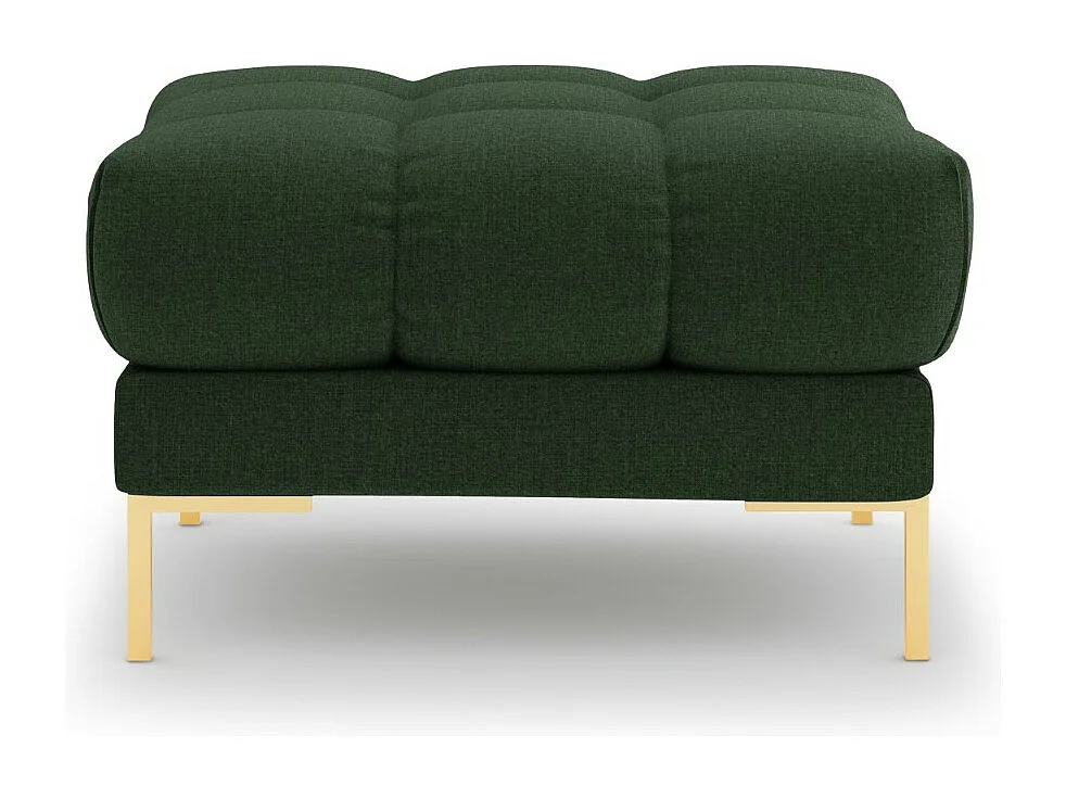 Cosmopolitan Design - Pouf "Bali" en tissu structurel vert foncé - 60x60x41cm