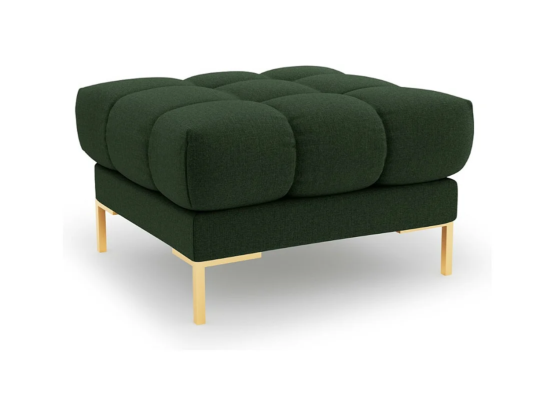 Cosmopolitan Design - Poef "Bali" Structurele stof, Donkergroen - 60x60x41cm