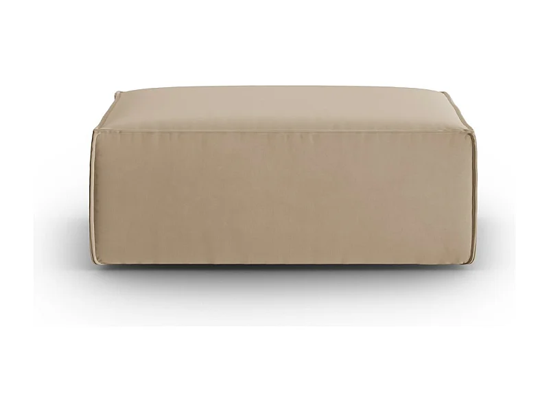 Cosmopolitan Design - Pouf "Mackay" aus Samt sandfarben - 100x69x40cm