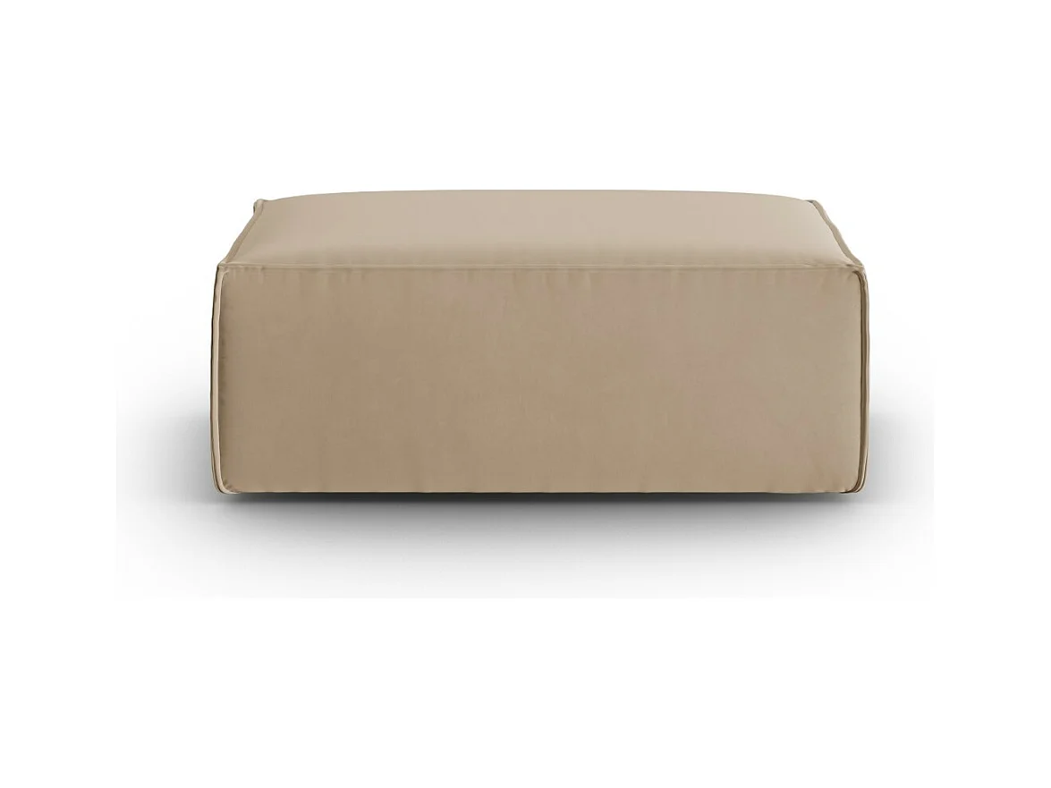 Cosmopolitan Design - Pouf "Mackay" aus Samt sandfarben - 100x69x40cm