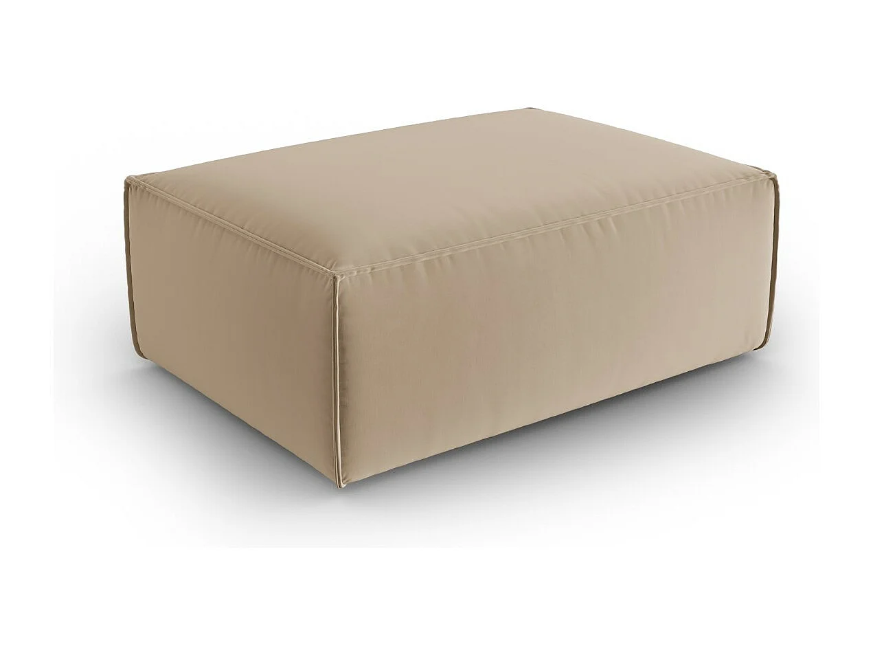 Cosmopolitan Design - Pouf "Mackay" aus Samt sandfarben - 100x69x40cm