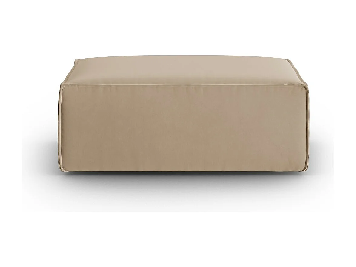 Cosmopolitan Design - Pufe "Mackay" em veludo areia - 100x69x40cm