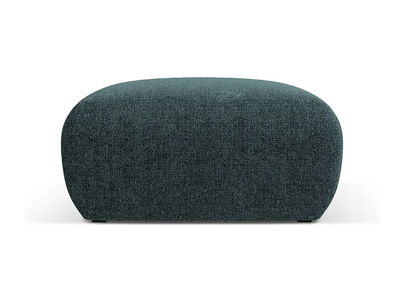 Cosmopolitan Design - Pouf "Nolio" aus Chenille-Stoff petrol - 75x75x36cm