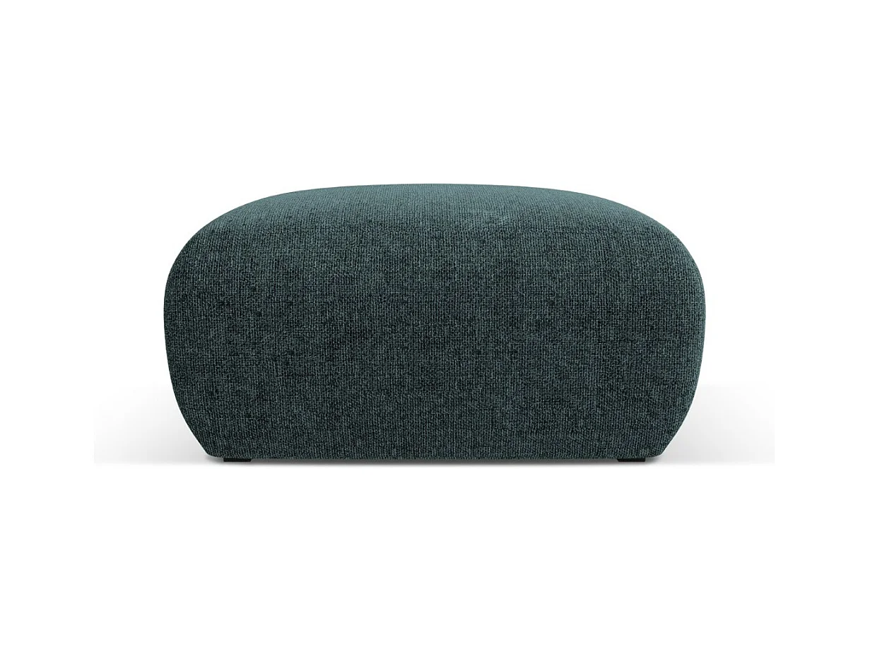 Cosmopolitan Design - Pouf "Nolio" en chenille pétrole - 75x75x36cm