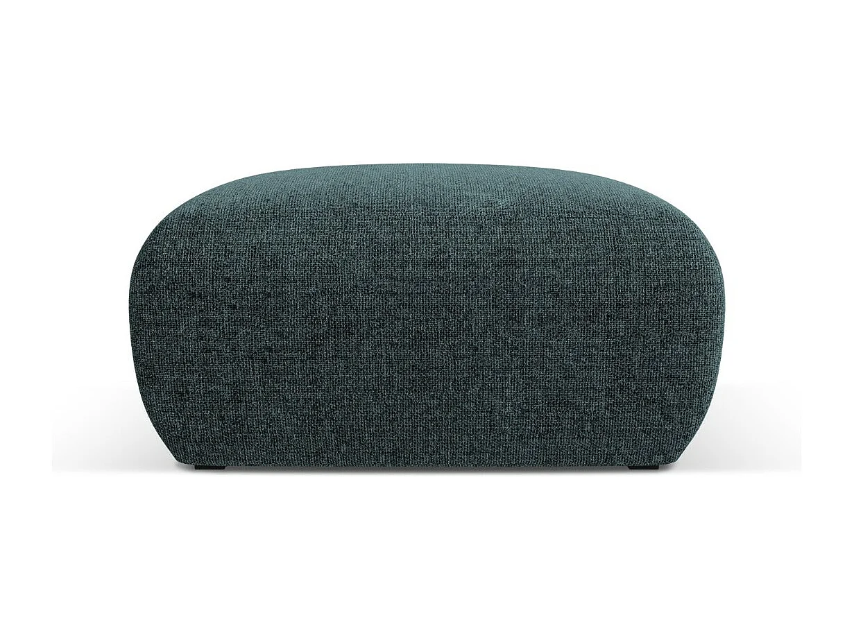 Cosmopolitan Design - Pufe "Nolio" em tecido chenille petróleo - 75x75x36cm