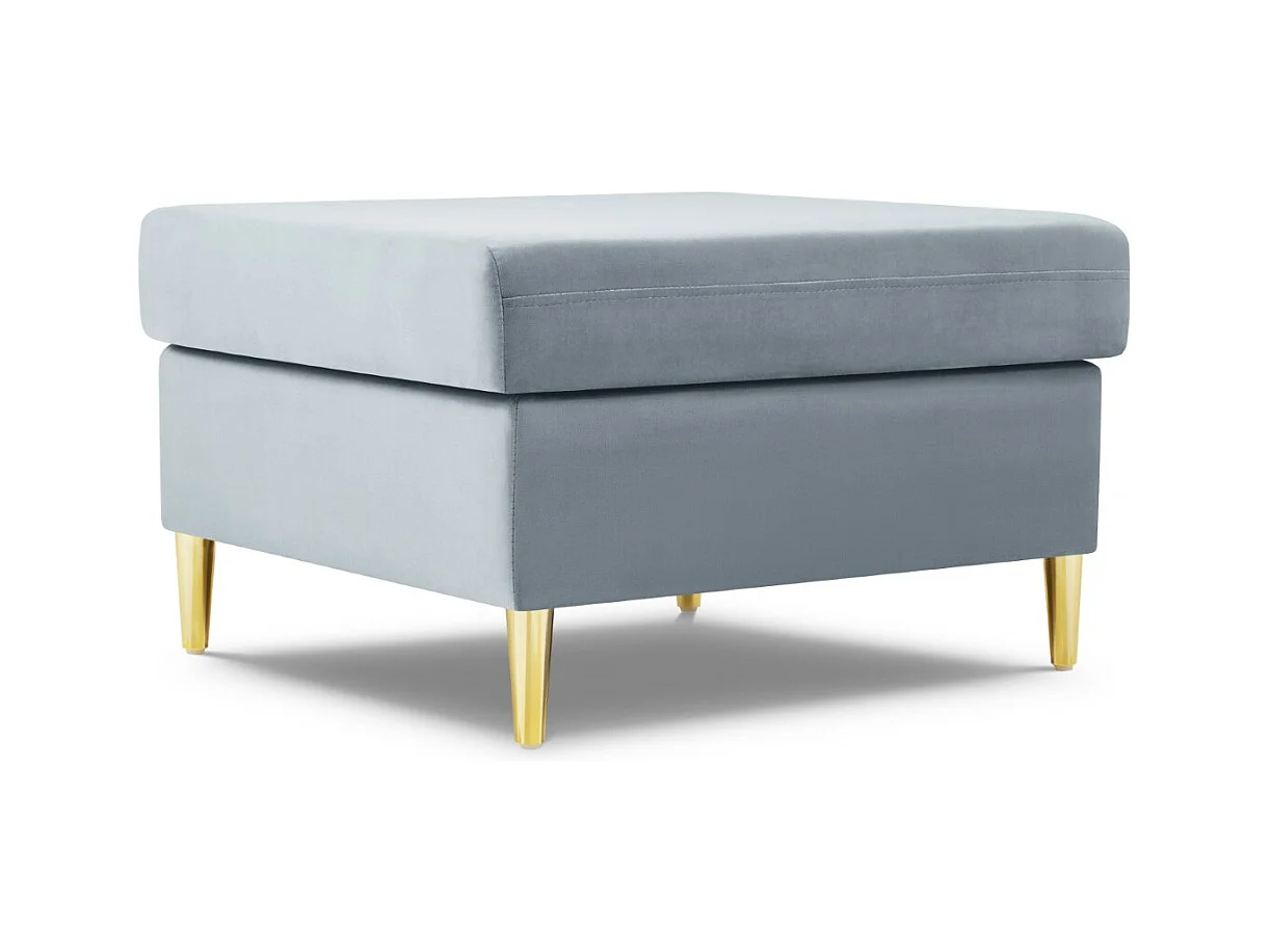 Cosmopolitan Design - Pouf "Kyoto" aus Samt hellblau - 70x70x45cm