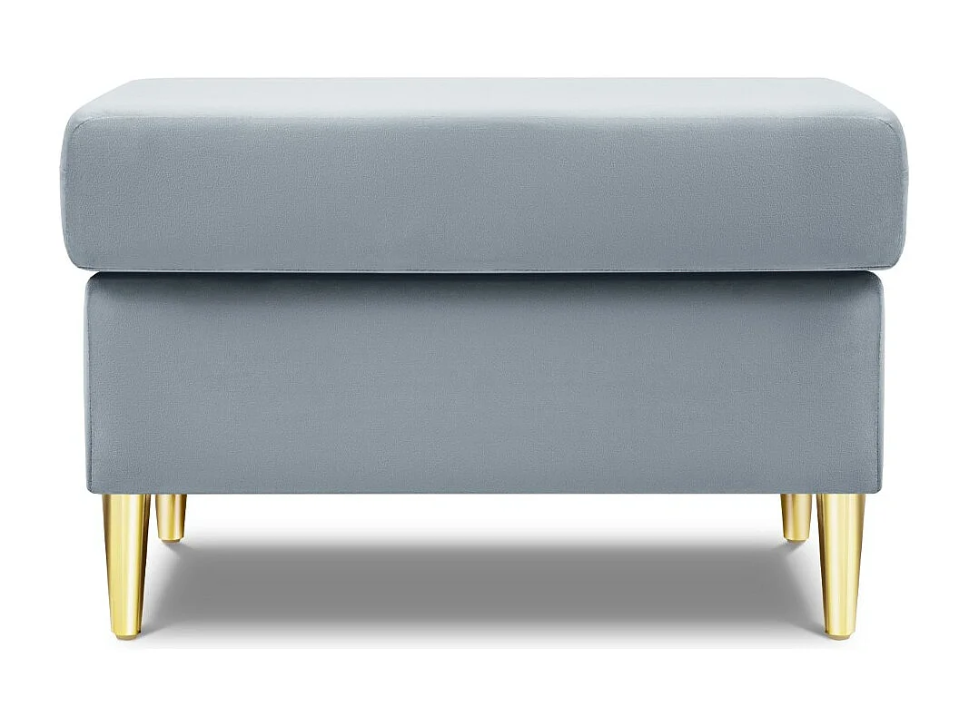 Cosmopolitan Design - Pufe "Kyoto" em veludo azul claro - 70x70x45cm