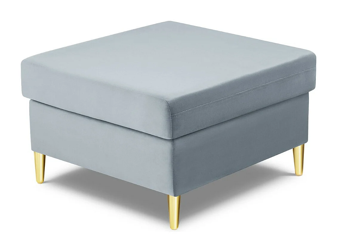 Cosmopolitan Design - Pufe "Kyoto" em veludo azul claro - 70x70x45cm