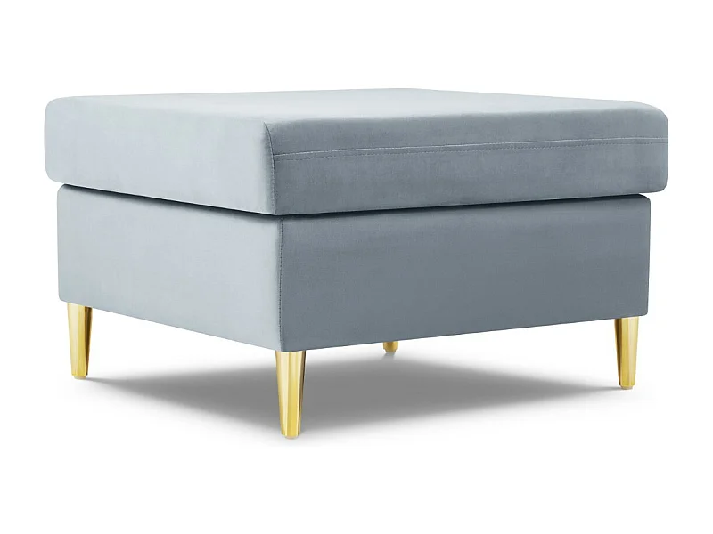 Cosmopolitan Design - Pouf "Kyoto" en velours bleu clair - 70x70x45cm