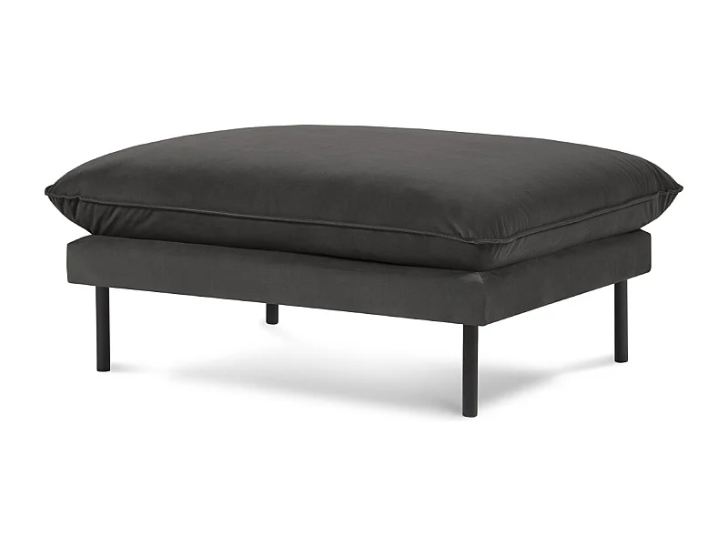 Cosmopolitan Design - Puf, "Vienna" welur, szary ciemny - 100x80x43cm