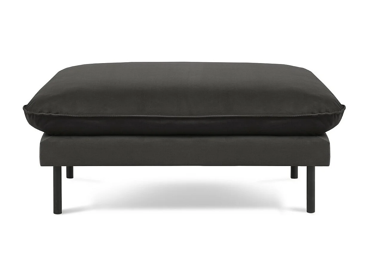 Cosmopolitan Design - Pouf "Vienna" aus Samt dunkelgrau - 100x80x43cm