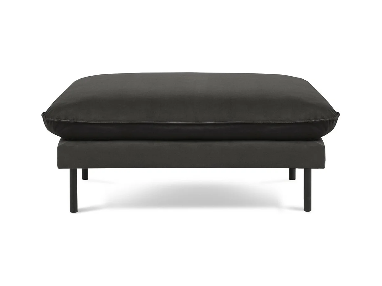 Cosmopolitan Design - Pouf "Vienna" en velours gris foncé - 100x80x43cm