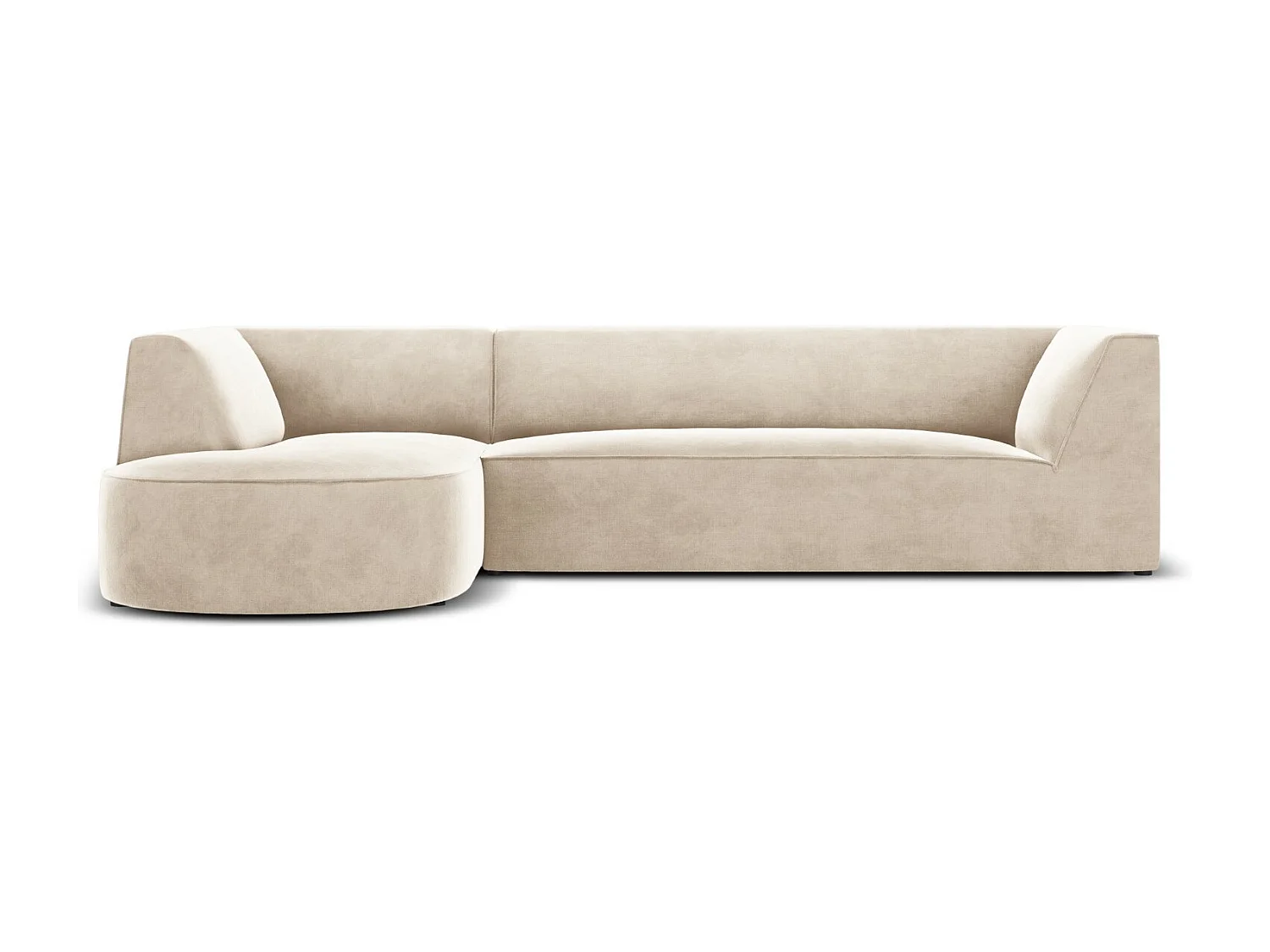 CXL by Christian Lacroix - Divano angolare sinistro "Charles" 4 posti in velluto beige chiaro - 273x180x69cm
