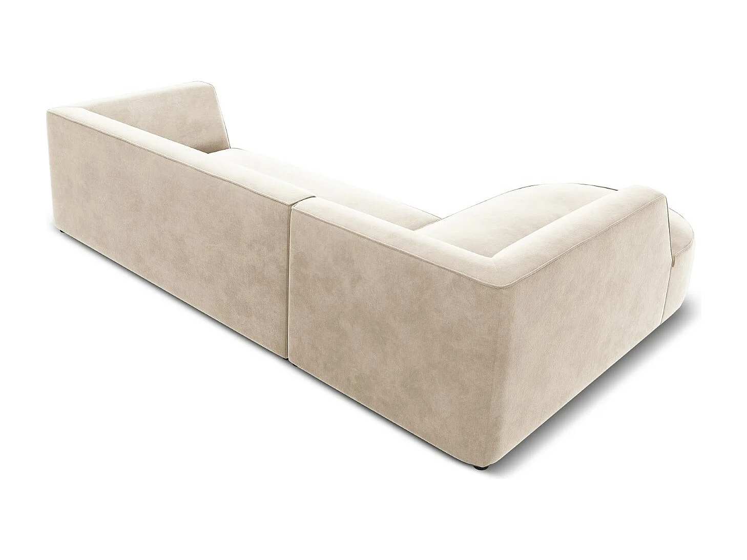 CXL by Christian Lacroix - Divano angolare sinistro "Charles" 4 posti in velluto beige chiaro - 273x180x69cm