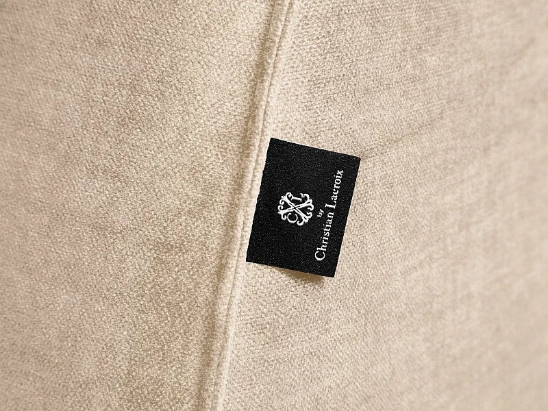 CXL by Christian Lacroix - Canapé d'angle gauche "Charles" 4 places en velours beige clair - 273x180x69cm