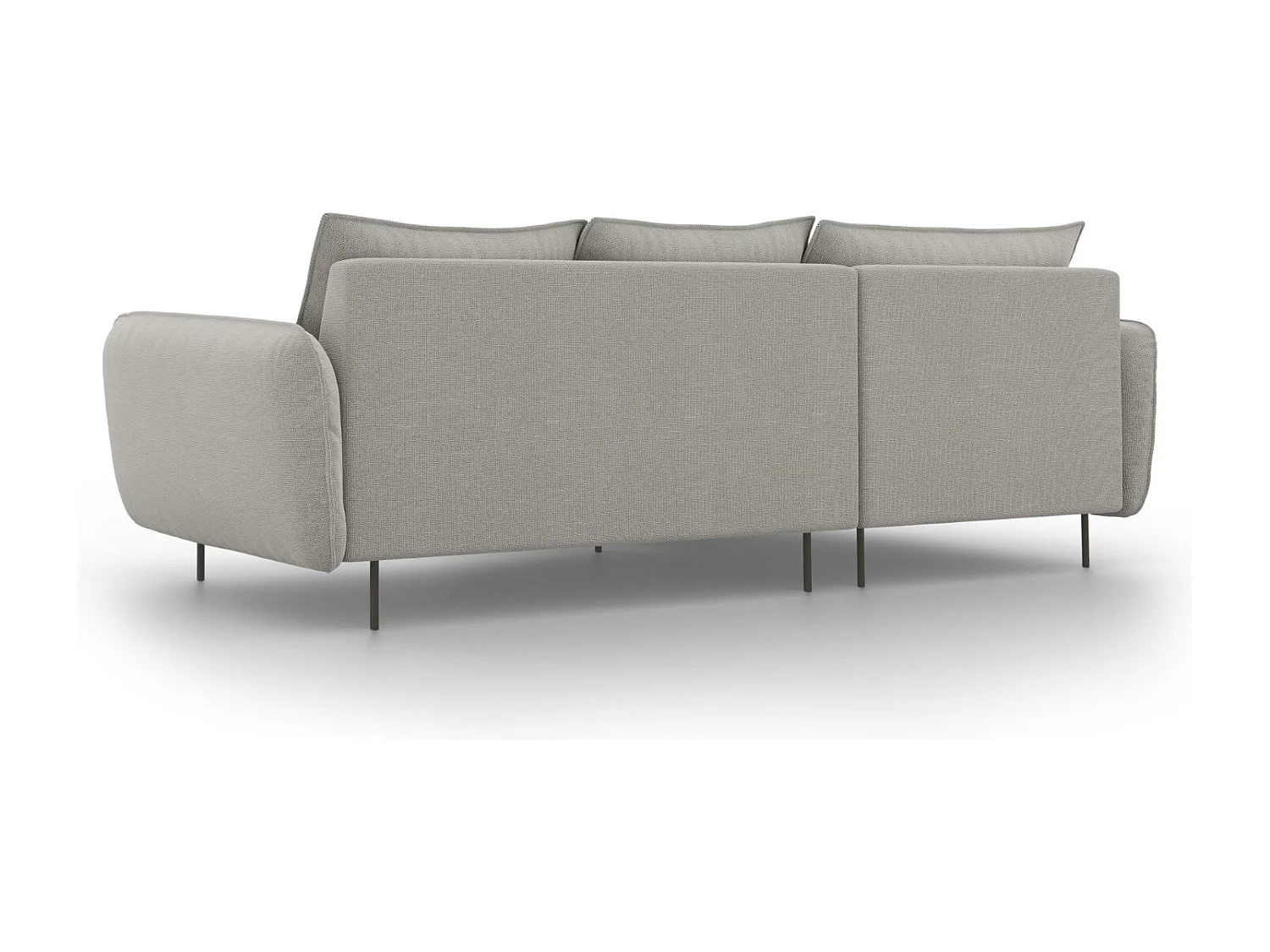Cosmopolitan Design - Linker hoekbank "Vienna" 5 zitplaatsen, Structurele stof, Lichtgrijs - 255x170x95cm