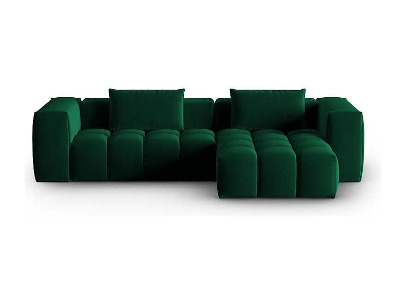 CXL by Christian Lacroix - Divano angolare modulare destro "Lorella" 3 posti in velluto verde bottiglia - 260x145x70cm