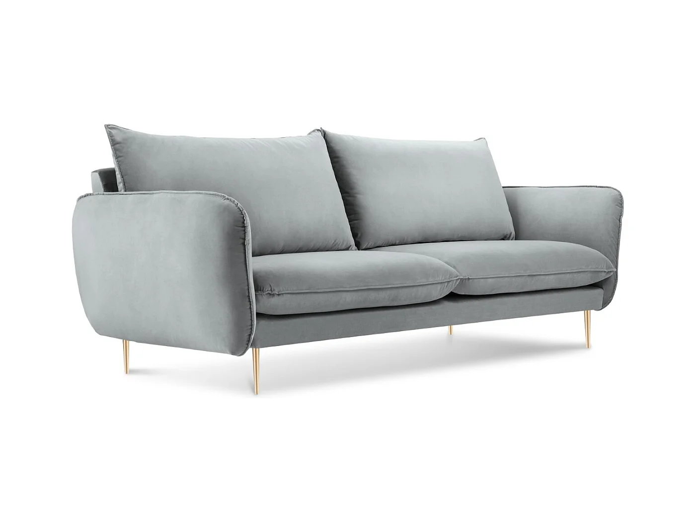 Cosmopolitan Design - Canapé "Vienna" 2 places en velours gris clair - 160x92x95cm