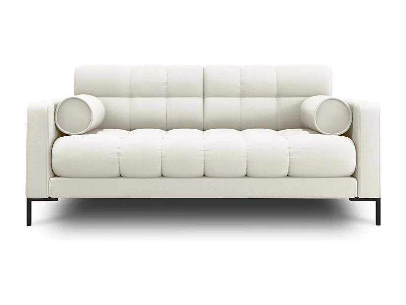 Cosmopolitan Design - 2-Sitzer Sofa "Bali" aus strukturiertem Stoff leichtes beige - 152x92x75cm