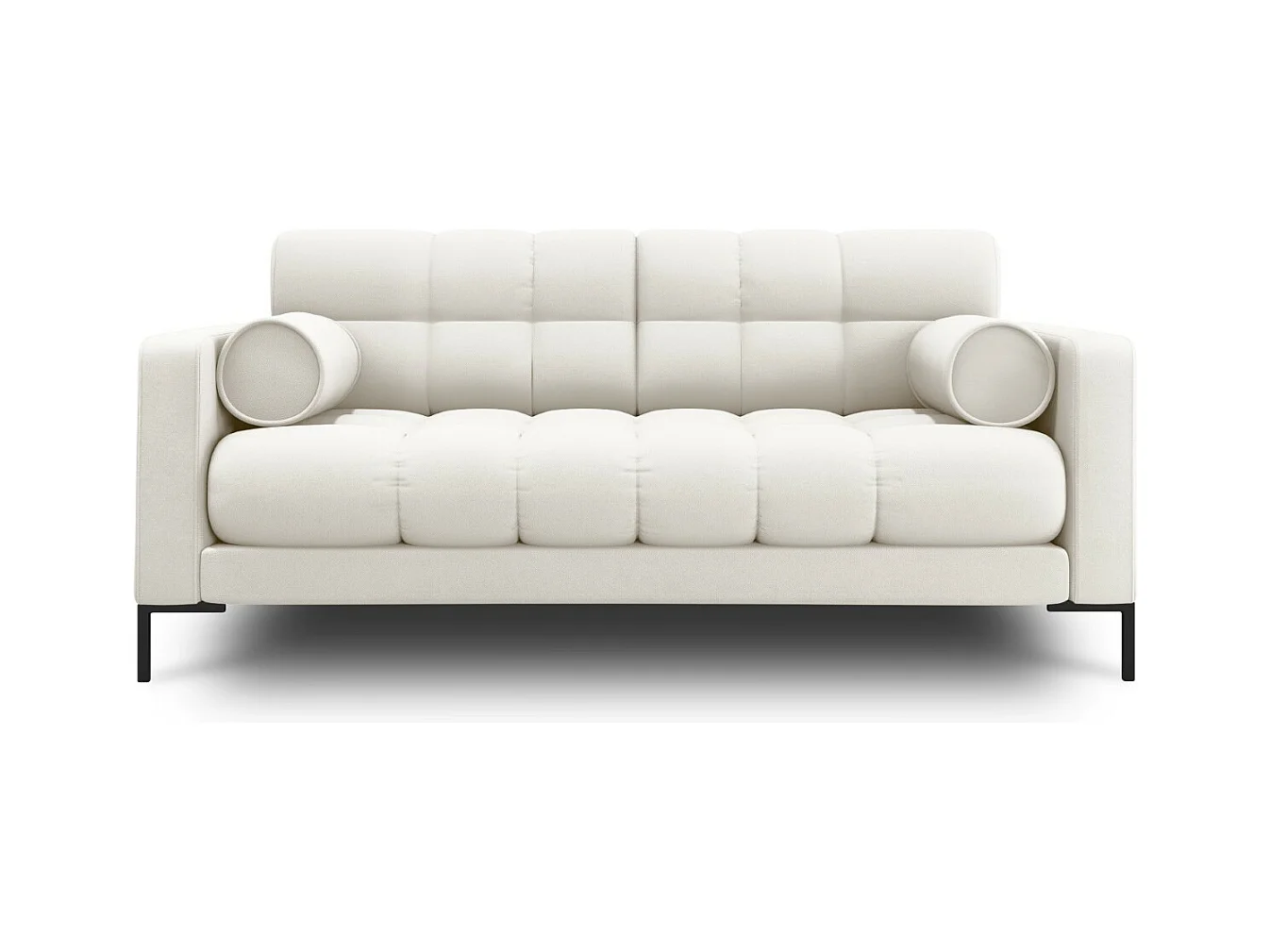 Cosmopolitan Design - Canapé "Bali" 2 places en tissu structurel beige clair - 152x92x75cm