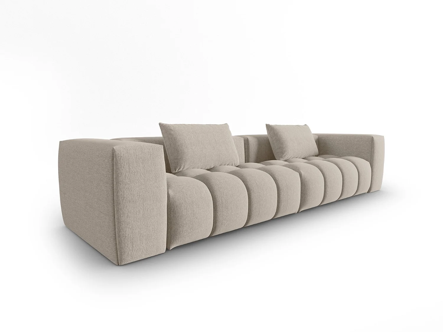 CXL by Christian Lacroix - Modulaire bank "Lorella" 5 zitplaatsen, Structurele stof, Zand - 290x85x70cm