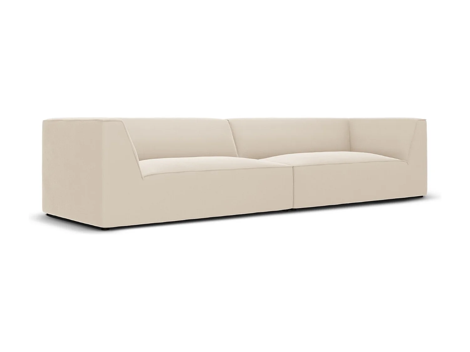 CXL by Christian Lacroix - Bank "Charles" 4 zitplaatsen, Flueel, Beige - 302x93x69cm