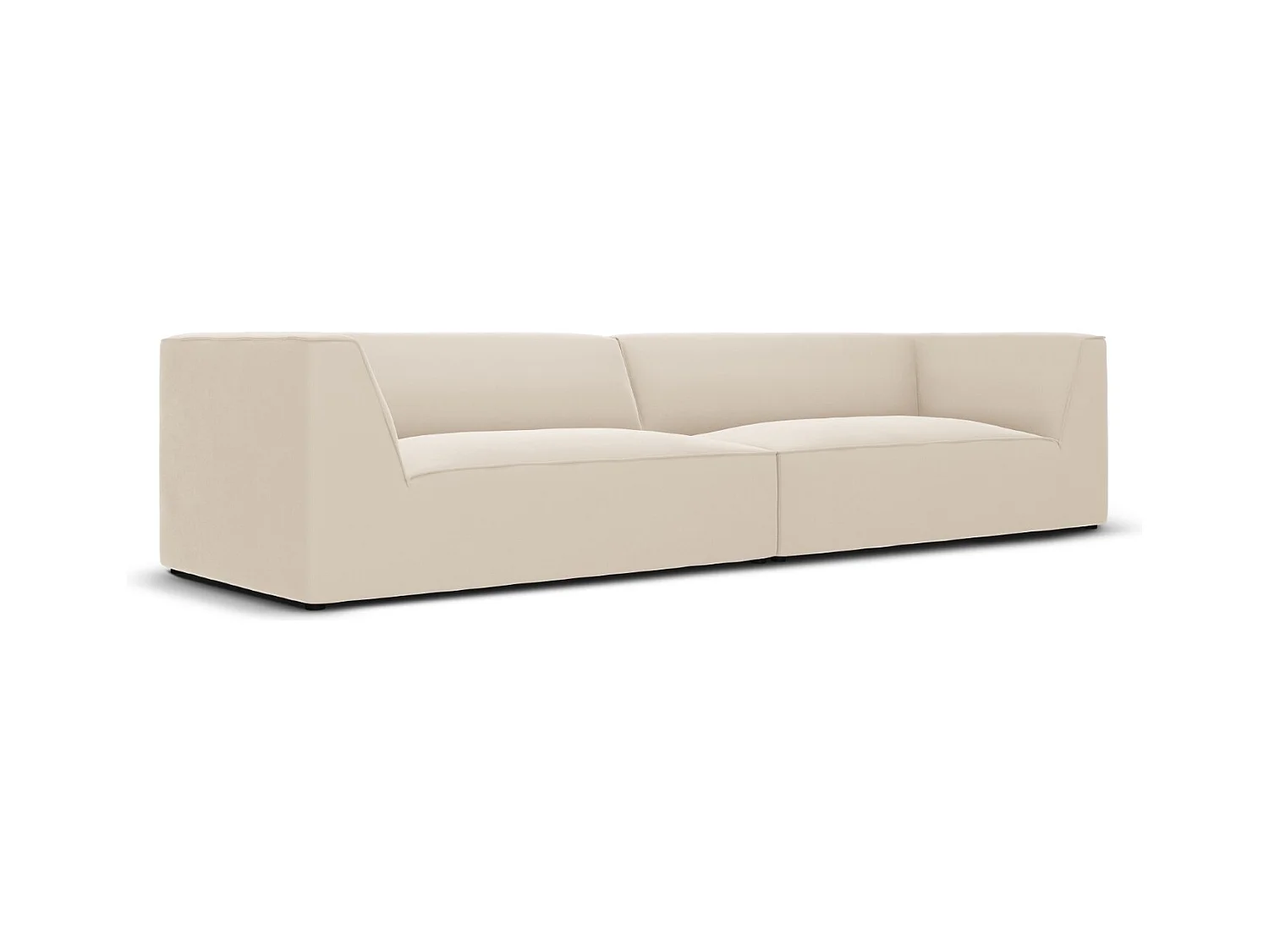 CXL by Christian Lacroix - Canapé "Charles" 4 places en velours beige - 302x93x69cm