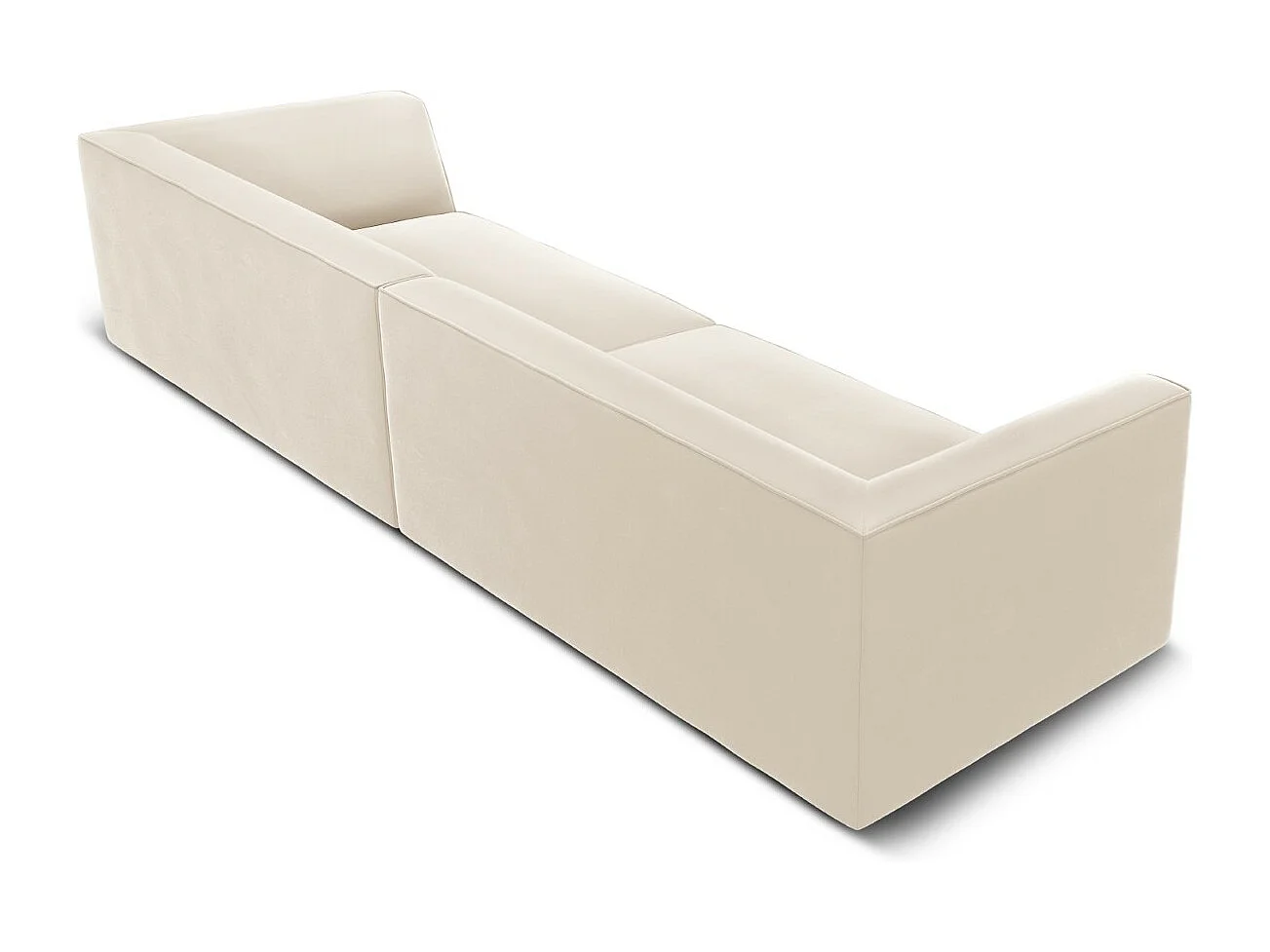 CXL by Christian Lacroix - Sofá "Charles" 4 lugares em veludo bege - 302x93x69cm