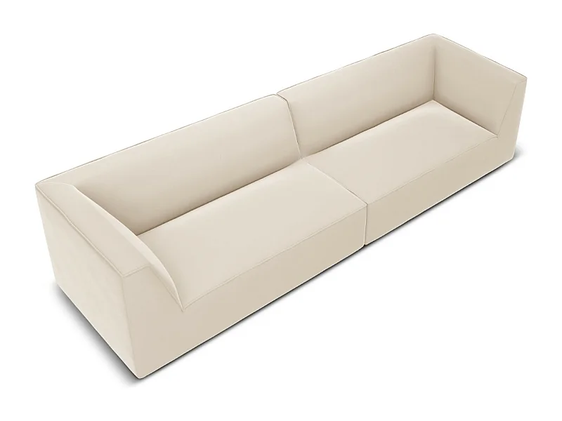 CXL by Christian Lacroix - Canapé "Charles" 4 places en velours beige - 302x93x69cm