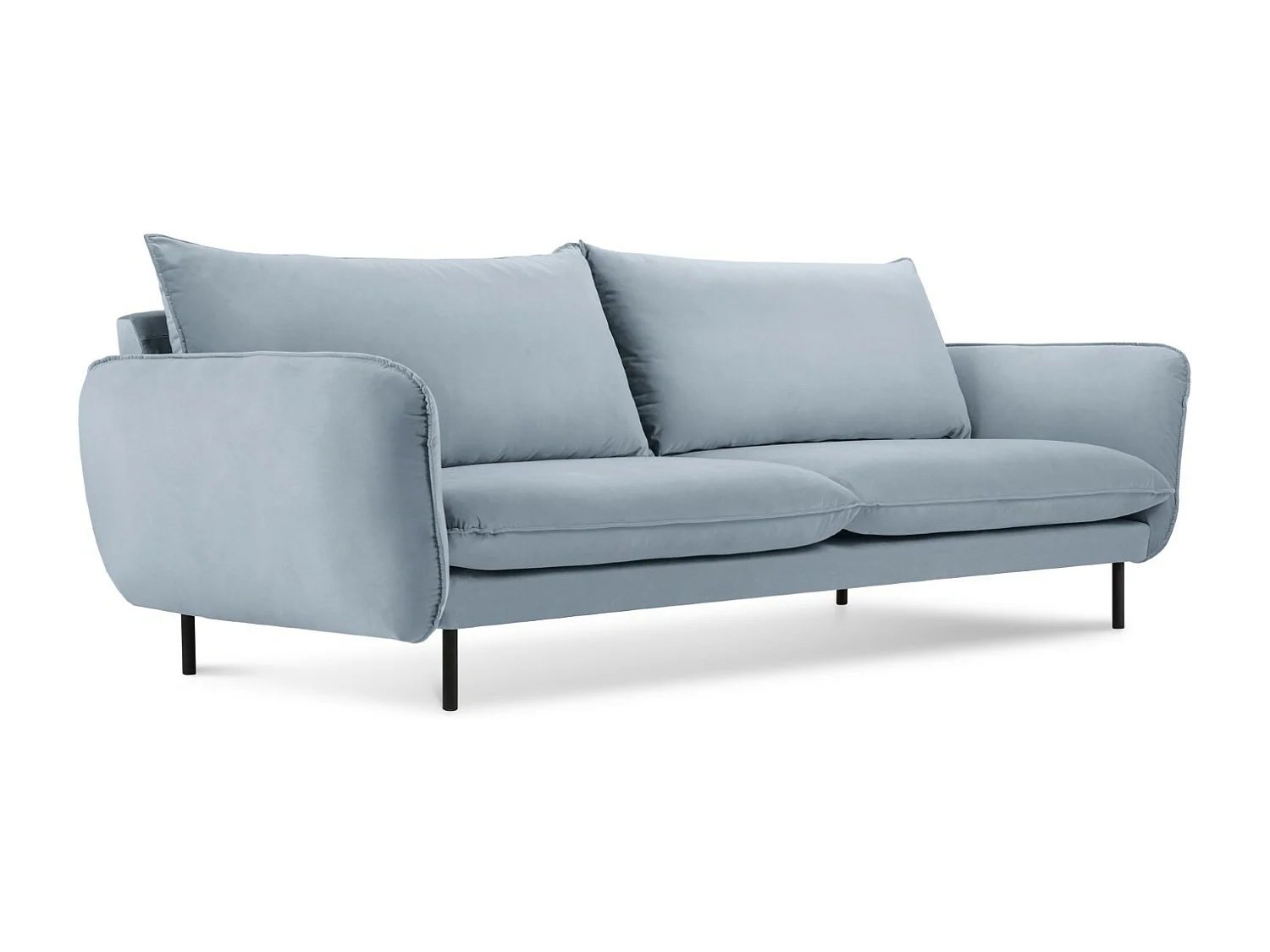 Cosmopolitan Design - Sofa, "Vienna" 3 miejsca welur, niebieski jasny - 200x92x95cm