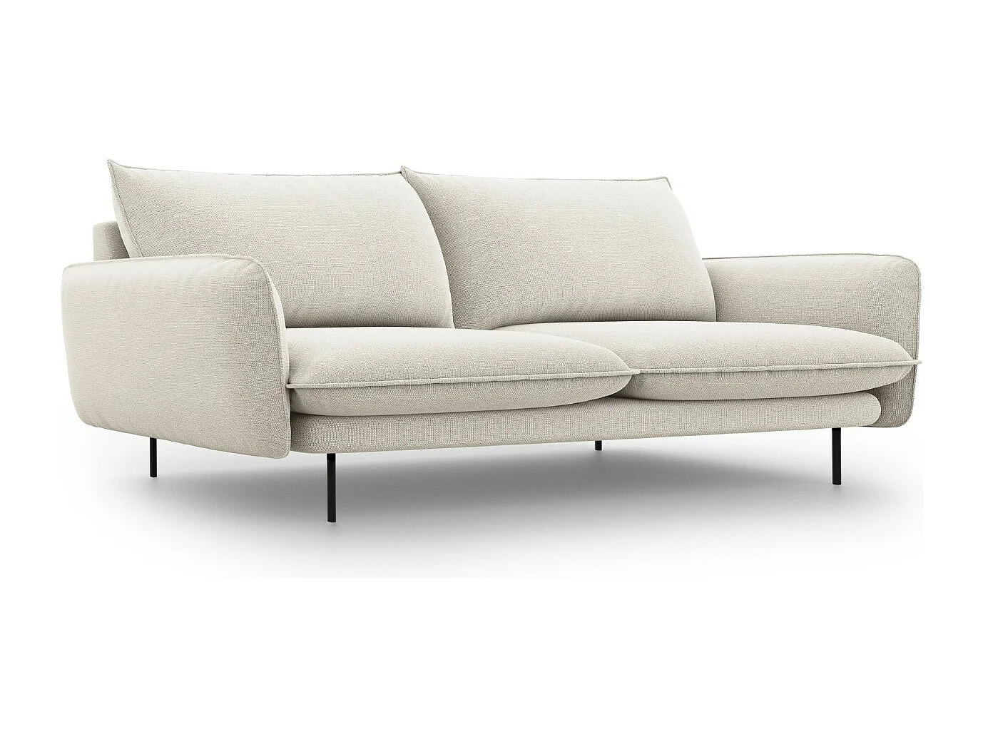 Cosmopolitan Design - Sofa, "Vienna" 4 miejsca tkanina strukturalna, beż jasny - 230x92x95cm