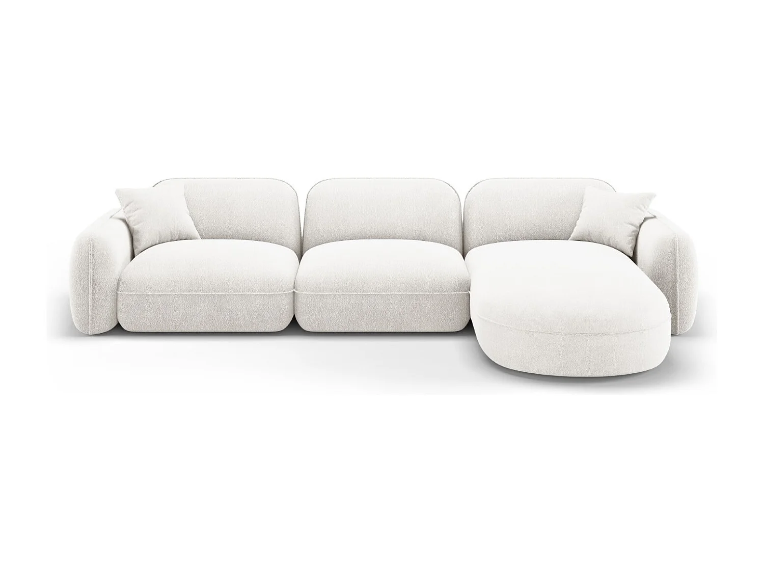 CXL by Christian Lacroix - 4-Sitzer modulares Ecksofa rechts "Lucien" Sitzer aus Samt elfenbein - 320x165x70cm