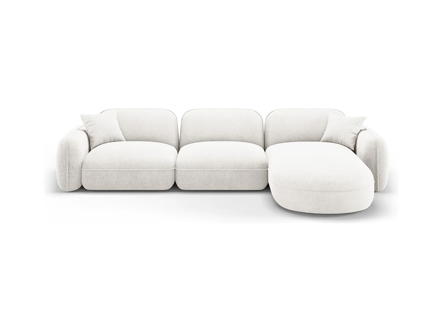 CXL by Christian Lacroix - Modulaire hoekbank rechts "Lucien" 4 zitplaatsen, Flueel, Ivoor - 320x165x70cm