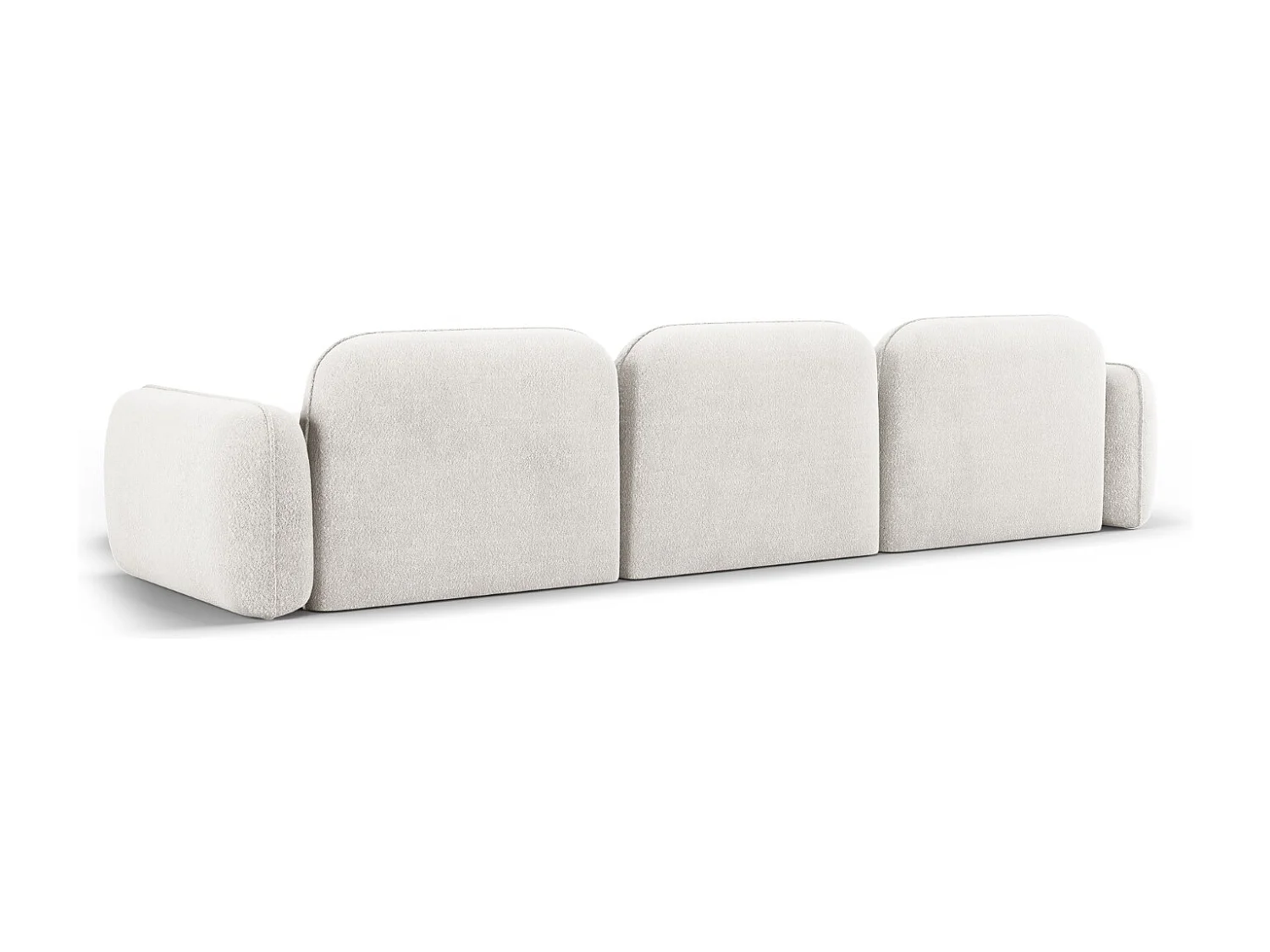 CXL by Christian Lacroix - Sofá modular de canto direito "Lucien" 4 lugares em veludo marfim - 320x165x70cm