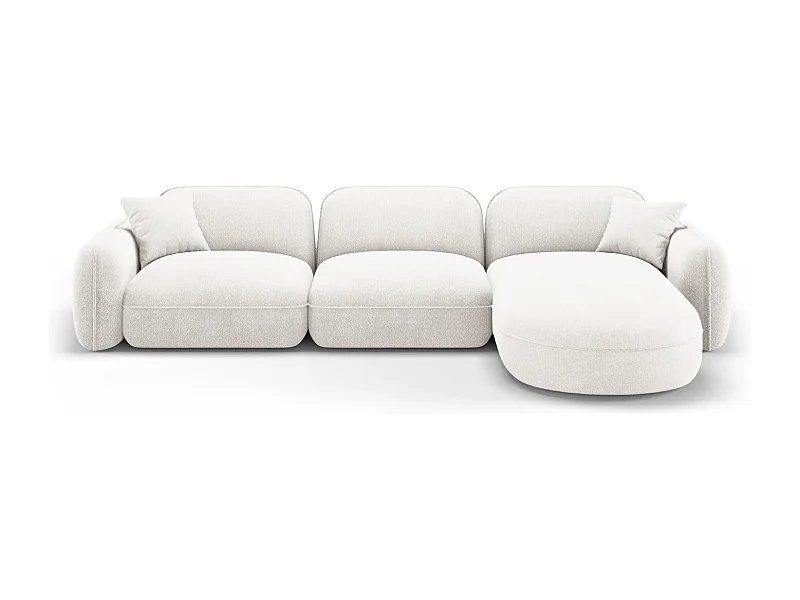 CXL by Christian Lacroix - Sofá modular de canto direito "Lucien" 4 lugares em veludo marfim - 320x165x70cm