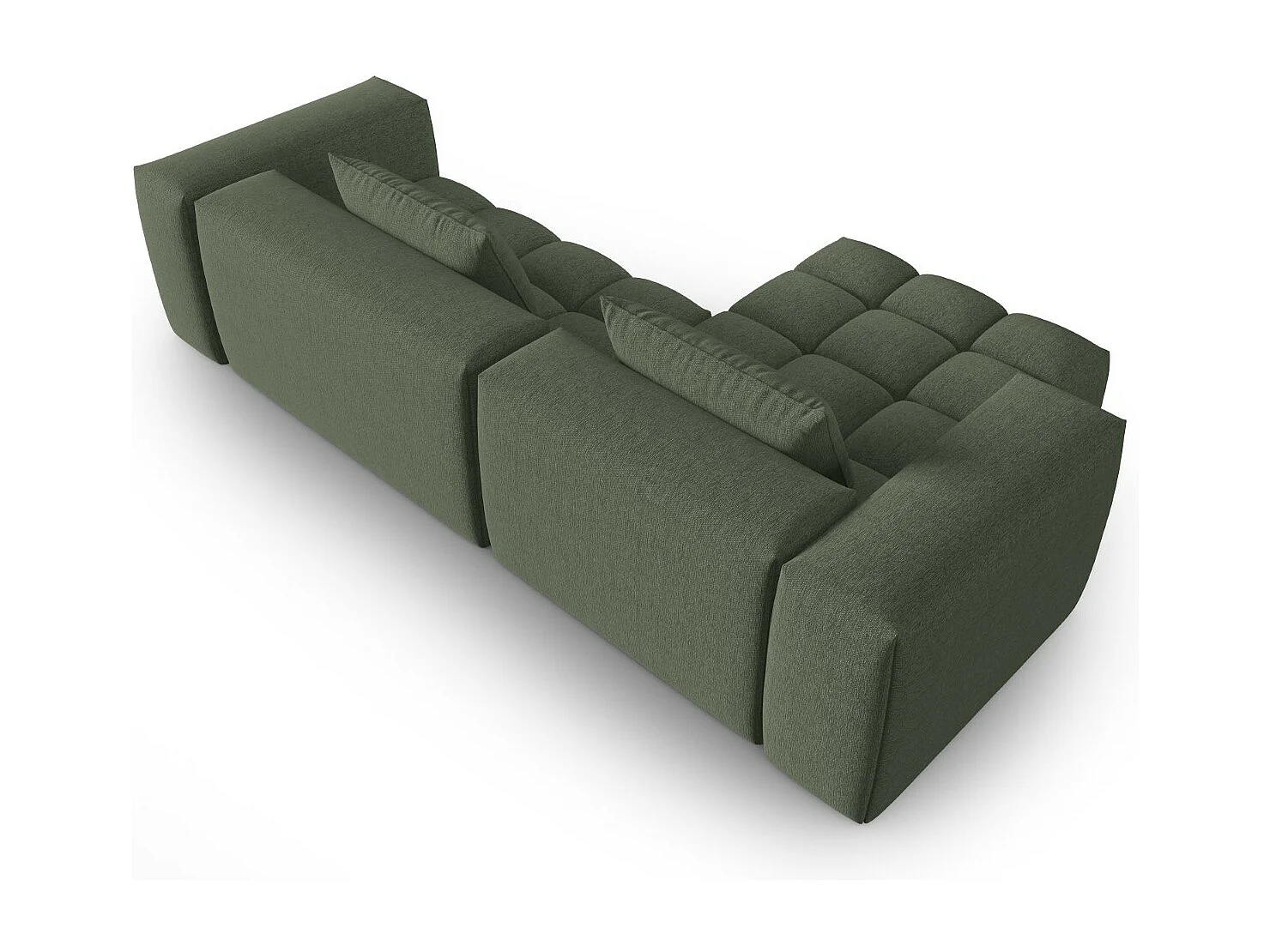 CXL by Christian Lacroix - 3-Sitzer modulares Ecksofa links "Lorella" Sitzer aus strukturiertem Stoff dunkles olivgrün - 260x145x70cm