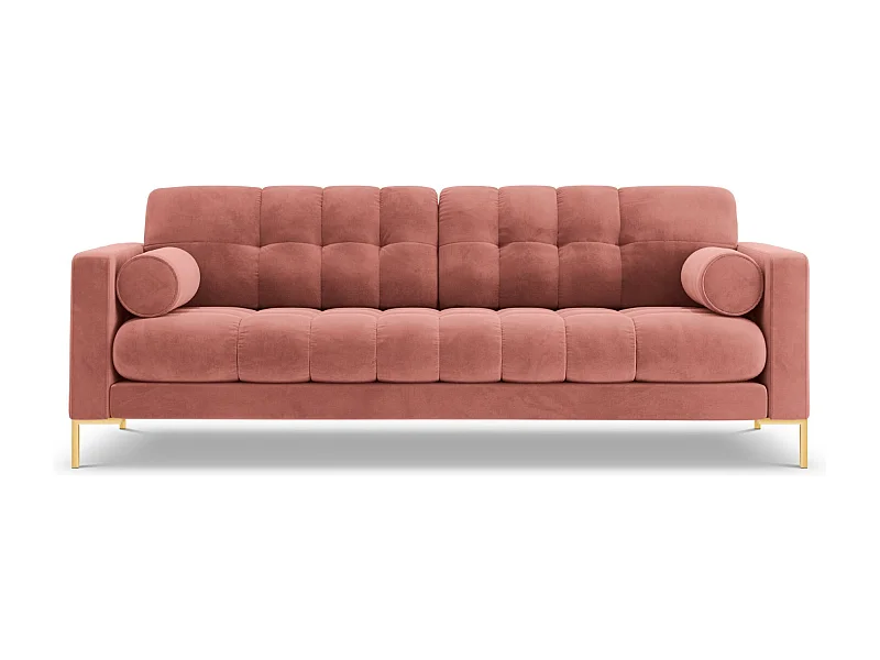 Cosmopolitan Design - 3-Sitzer Sofa "Bali" aus Samt rosa - 177x92x75cm