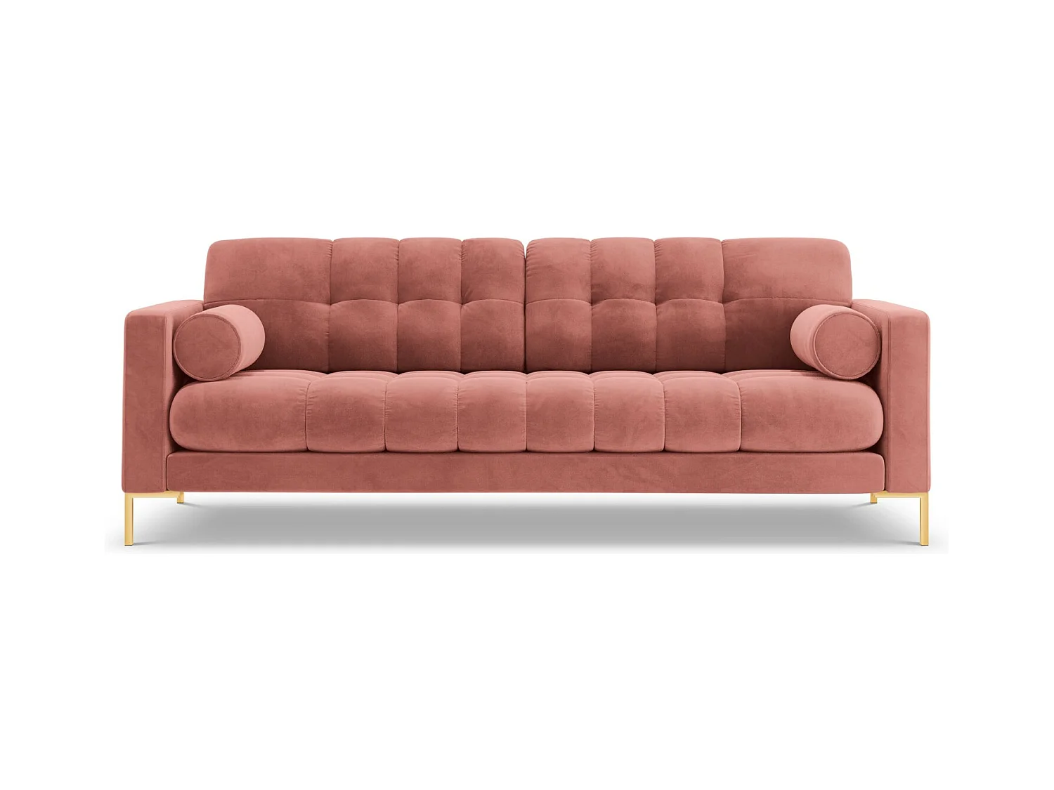 Cosmopolitan Design - Canapé "Bali" 3 places en velours rose - 177x92x75cm