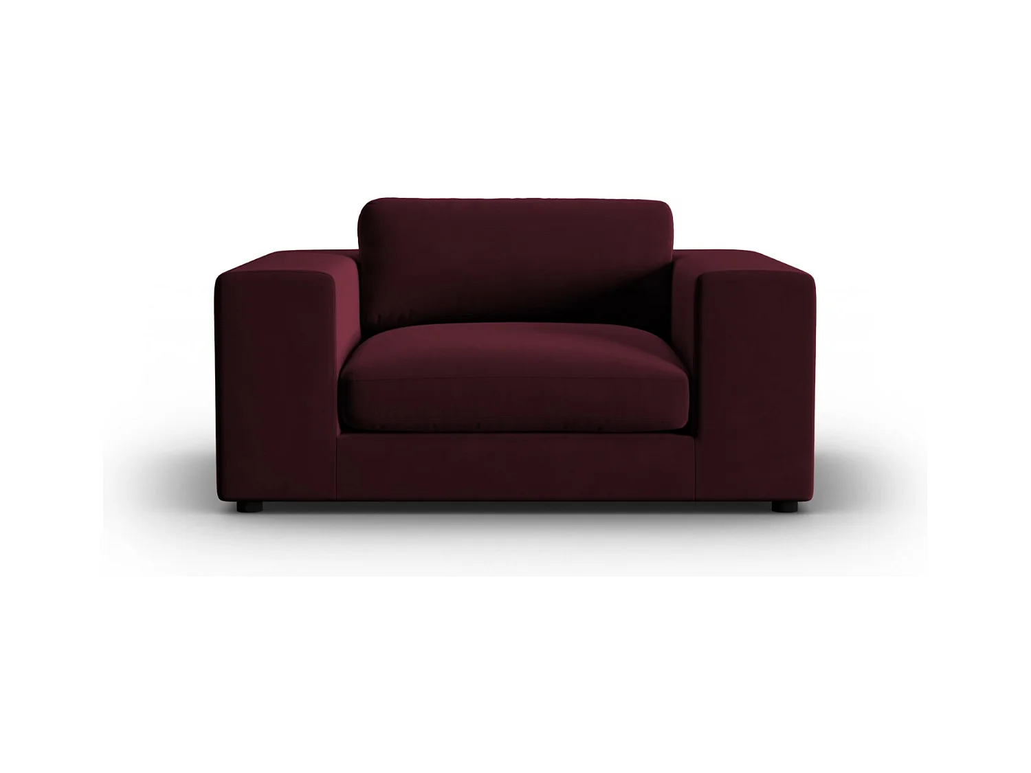 CXL by Christian Lacroix - Canapé "Tendance" 1,5 place en velours rouge foncé - 156x122x72cm