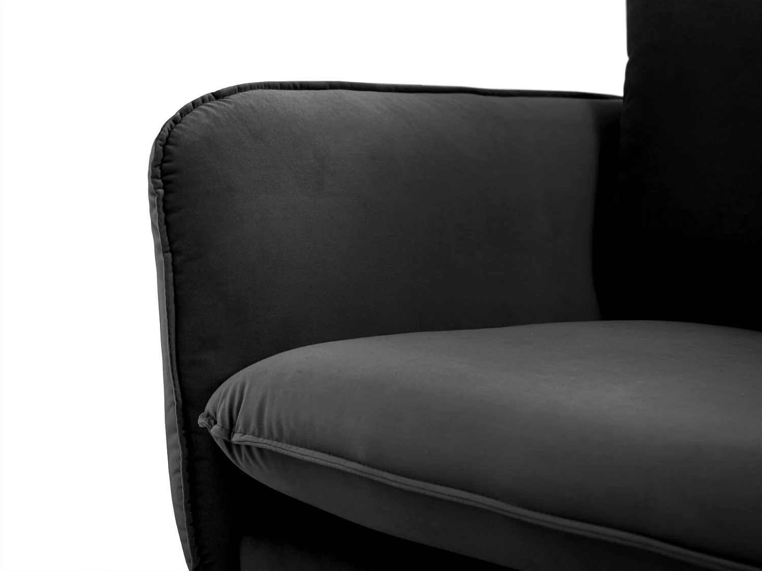Cosmopolitan Design - Canapé "Vienna" 2 places en velours noir - 160x92x95cm
