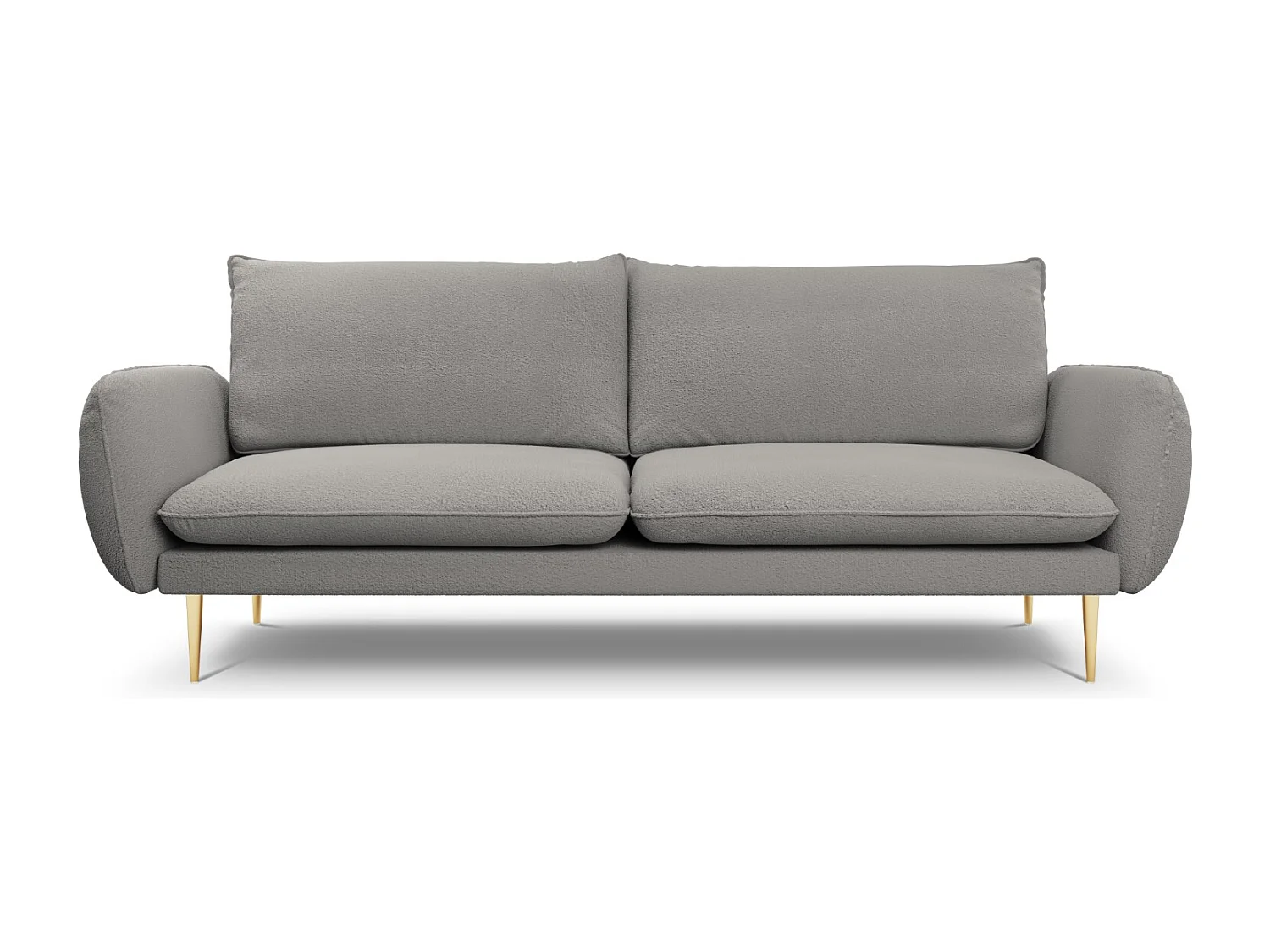 Cosmopolitan Design - Bank "Vienna" 4 zitplaatsen, Boucle, Grijs - 230x92x95cm